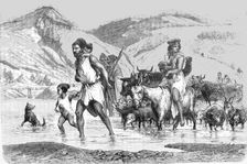 Kabyles fording a stream; The Natives of Algeria, the Kabyle, the Arab, the Moor, and the Jew 1875 Creator: Unknown