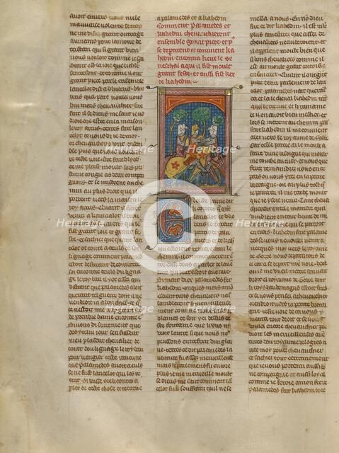 Kahedin and Palamedes Meeting the Seneschal Keu, about 1320-1340. Creator: Unknown.