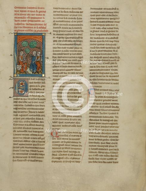 Kahedin and Palamedes Speaking to King Mark, about 1320-1340. Creator: Unknown.