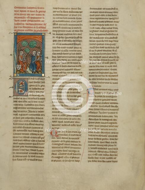 Kahedin and Palamedes Speaking to King Mark, about 1320-1340. Creator: Unknown.