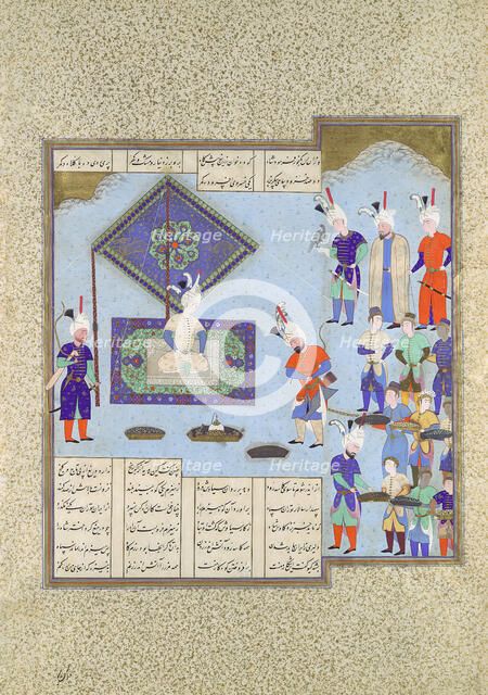 Kai Khusrau's War Prizes Are Pledged, Folio 225v from the Shahnama..., ca. 1530. Creator: Aqa Mirak.