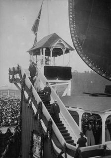 Kaiser leaving stand after christening of "Imperator", 1912. Creator: Bain News Service