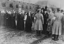 Kaiserin visiting a train of the wounded at Breslau, between 1914 and c1915. Creator: Bain News Service