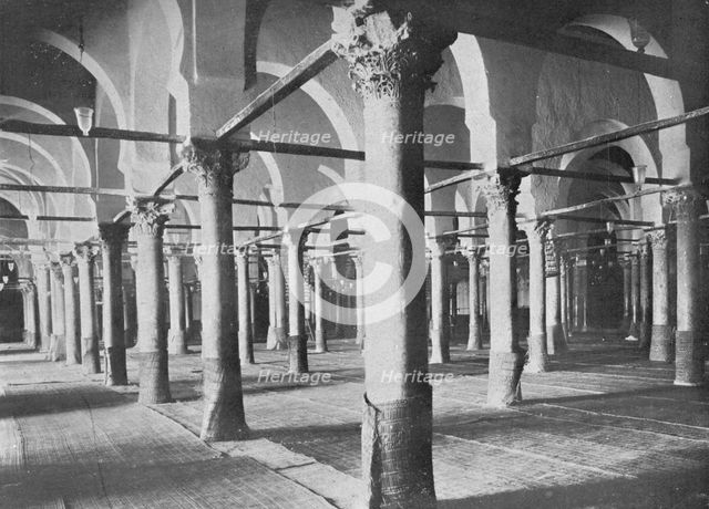 'Kairouan. Interior of the Grande Mosque', c1913. Artist: Charles JS Makin.