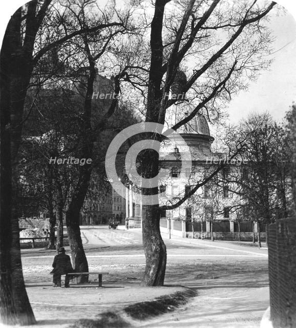 Kajetanerplatz and the Hohensalzburg Fortress, Salzburg, Austria, c1900. Artist: Wurthle & Sons