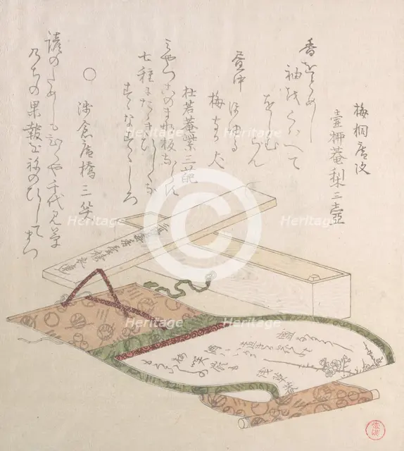 Kakemono and Its Box, 18th-19th century. Creator: Kubo Shunman.