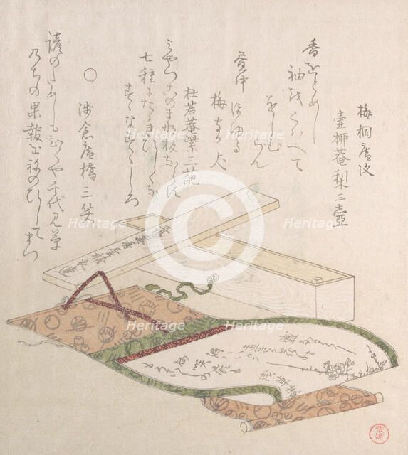 Kakemono and Its Box, 18th-19th century. Creator: Kubo Shunman.