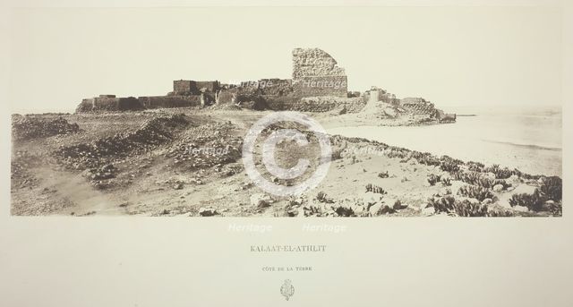 Kalaat-El-Athlit, Côté de la Terre, c. 1860. Creator: Louis de Clercq.