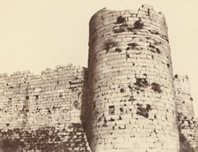 Kalaat-El-Hosn, Deuxième Enciente, Extérieur, Tour d'Angle, sud-ouest, 1859. Creator: Louis de Clercq