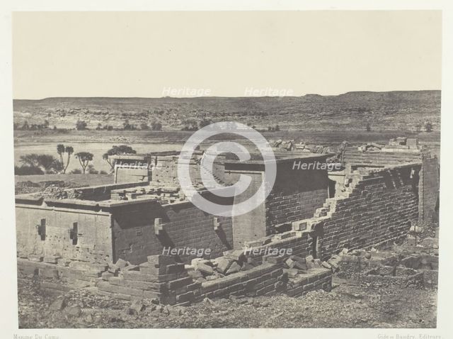 Kalabscheh, Vue Générale du Temple de Kalabscheh (Talmis); Nubie, 1849/51, printed 1852. Creator: Maxime du Camp.