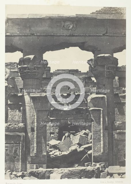 Kalabscheh, Porte du Pronaos; Nubie, 1849/51, printed 1852. Creator: Maxime du Camp.