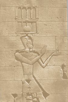 Kalabscheh, sculpture de la façade postérieure du temple., 1849-51. Creator: Maxime du Camp