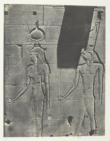 Kalabscheh, Sculptures De La Façade Postérieure Du Temple; Nubie, 1849/51, printed 1852. Creator: Maxime du Camp