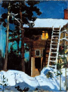 Kalela in winter, 1896. Creator: Gallen-Kallela, Akseli (1865-1931)
