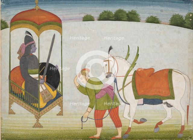 Kalki Avatar, the Future Incarnation of Vishnu: Page from a Dispersed Manuscript, ca. 1760-70. Creator: Unknown.