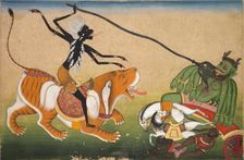 Kali Attacking Nisumbha, c. 1740. Creator: Unknown