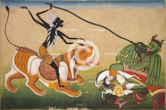 Kali Attacking Nisumbha, c. 1740. Creator: Unknown.
