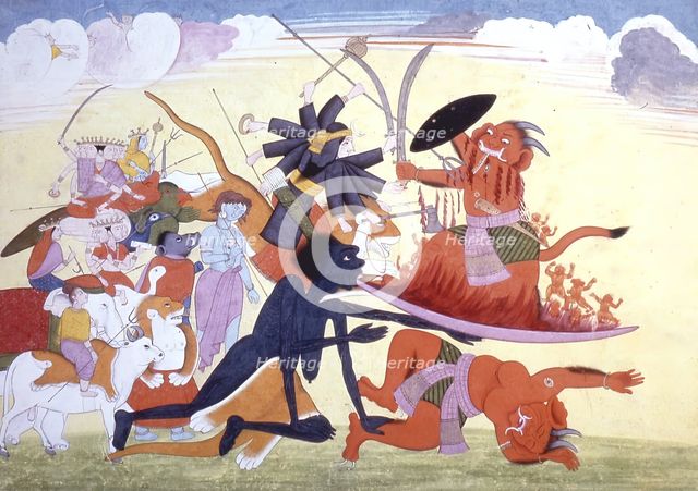 Kali Conquers Raktabija, 1775-1800. Creator: Unknown.