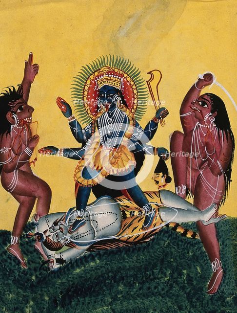 Kali dancing on Siva, c1890. Creator: Unknown.
