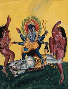 Kali dancing on Siva, c1890. Creator: Unknown