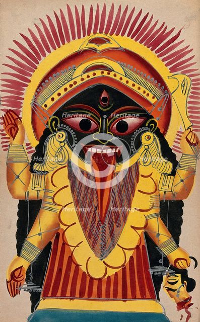 Kali holding a demon's head. Creator: Unknown.