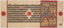 Kalpa-sutra Manuscript with 24 Miniatures: Sthulabhadra as a Lion, c. 1475-1500. Creator: Unknown