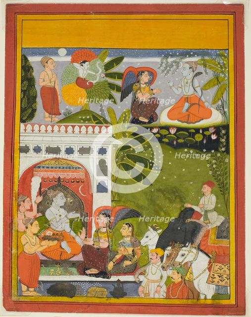Kama Shoots a Love Arrow at Shiva, from a copy of the Song of Gauri (Gita-Gauri), c. 1675/80. Creator: Unknown.