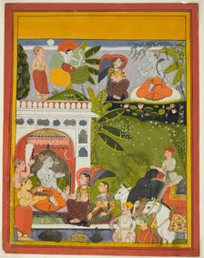 Kama Shoots a Love Arrow at Shiva, from a copy of the Song of Gauri (Gita-Gauri), c. 1675/80. Creator: Unknown