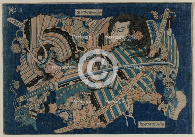 Kamakura no Gengoro Seizing Torinoumi Tasaburo, early 1830s. Creator: Katsushika Hokusai (Japanese, 1760-1849).