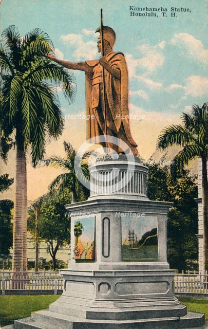 Kamehameha Statue, Honolulu, Hawaii, c1920. Artist: Unknown