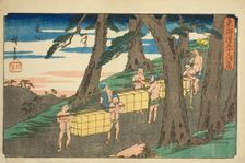 Kameyama, from the series "Fifty-three Stations of the Tokaido (Tokaido gojusan tsugi..., c.1841/44. Creator: Ando Hiroshige