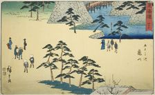 Kameyama—No. 47, from the series "Fifty-three Stations of the Tokaido (Tokaido gojusan..., c1847/52. Creator: Ando Hiroshige