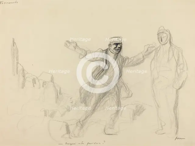 Kammerade. Porquoi cette froideur?, c. 1914/1919. Creator: Jean Louis Forain.