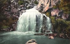Kamyshlinsky Waterfall, located at the Confluence of the Kamyshla River...., 1911-1913. Creator: Sergei Ivanovich Borisov