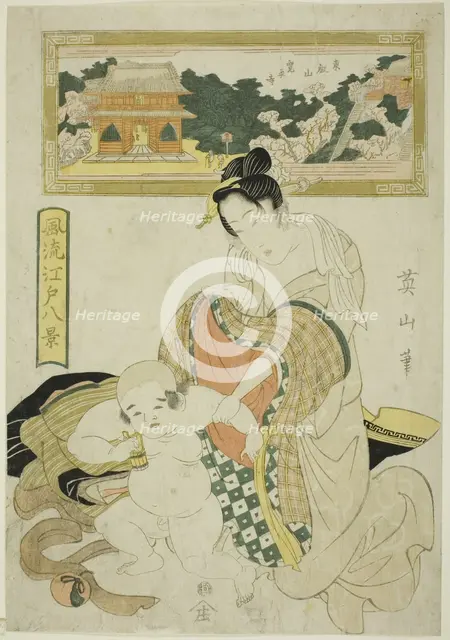 Kan'eiji Temple on Toeizan, from the series "Fashionable Eight Views of Edo..., early 19th century. Creator: Kikukawa Eizan.