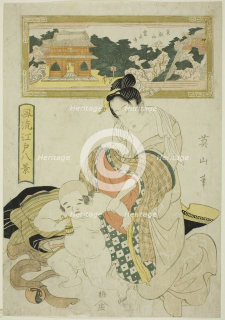 Kan'eiji Temple on Toeizan, from the series "Fashionable Eight Views of Edo..., early 19th century. Creator: Kikukawa Eizan.
