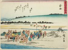 Kanaya, from the series "Fifty-three Stations of the Tokaido (Tokaido gojusan tsugi)..., c. 1837/42. Creator: Ando Hiroshige