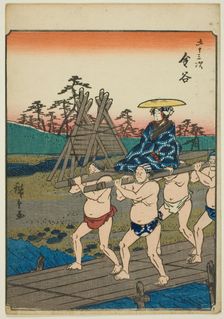 Kanaya, from the series "Fifty-three Stations [of the Tokaido] (Gojusan tsugi)," also known...,1852. Creator: Ando Hiroshige