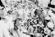 Kangaroo court martial on USS Seattle, between c1910 and c1915. Creator: Bain News Service