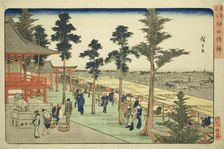 Kanda Myojin Shrine (Kanda Myojin), from the series "Famous Places in the Eastern...", c. 1832/38. Creator: Ando Hiroshige