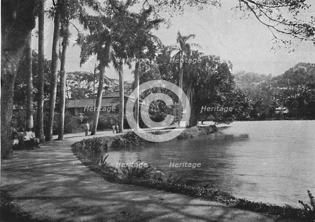'Kandy Lake and Drive', c1890, (1910). Artist: Alfred William Amandus Plate.