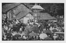 Kandy Perahera. - A Procession of Elephants carried through by the Kandyan Chiefs c1890, (1910). Artist: Alfred William Amandus Plate