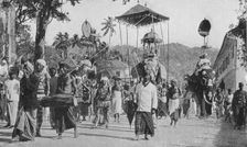 Kandy. Perahera Prcession Passing c1890, (1910). Artist: Alfred William Amandus Plate