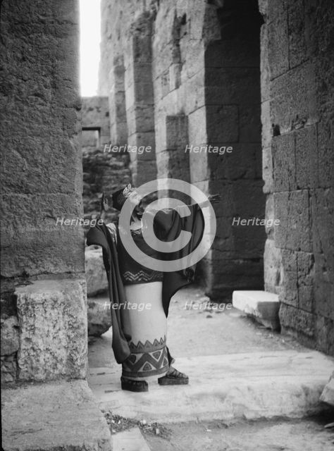 Kanellos dance group at ancient sites in Greece, 1929 Creator: Arnold Genthe.