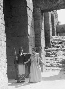 Kanellos dance group at ancient sites in Greece, 1929 Creator: Arnold Genthe