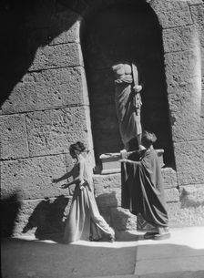 Kanellos dance group at ancient sites in Greece, 1929 Creator: Arnold Genthe