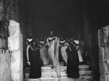 Kanellos dance group at ancient sites in Greece, 1929 Creator: Arnold Genthe