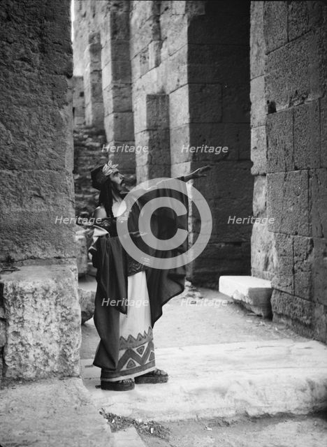 Kanellos dance group at ancient sites in Greece, 1929 Creator: Arnold Genthe.