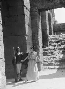 Kanellos dance group at ancient sites in Greece, 1929 Creator: Arnold Genthe