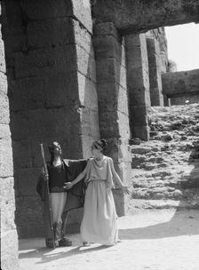 Kanellos dance group at ancient sites in Greece, 1929 Creator: Arnold Genthe